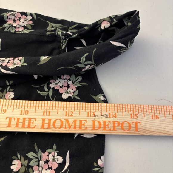 Sabrina Carpenter for Aeropostale Black Floral Ruched‎ Blouse Size Small Party - Picture 8 of 11